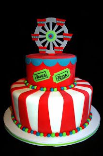 Carnival Themed Cakes, Carnival Birthday Cakes, Circus Birthday Cake, Carnival Cake, Circus Cakes, Carnival Cakes, Wheel Cake, Creepy Carnival, Cupcake Photos