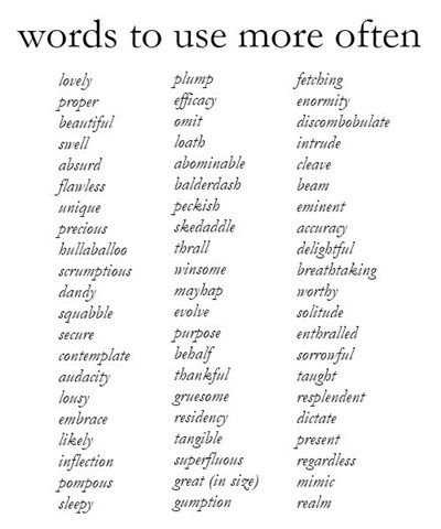 Emily A. Clark: The Saturday 6 Creative Writing, Words To Use, Writing Words, Writing Help, Wonderful Words, The Words, English Vocabulary, Writing Skills, Writing Inspiration