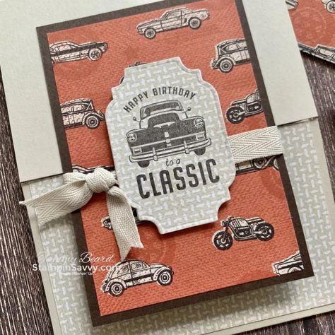 HE'S ALL THAT Card Kit & Tutorials Hes All That Stampin Up Cards, Stampin Up He’s All That Cards, Masculine Cards Handmade, Car Cards, Men Cards, Man Cards, Guy Cards, Men's Cards, Christmas Sheet Music