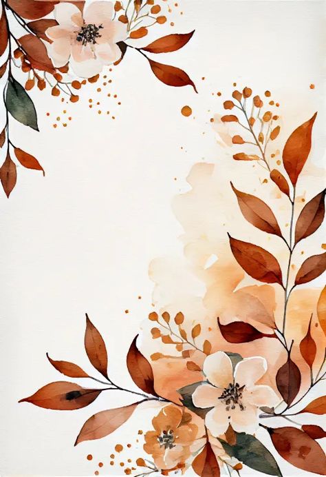 Free Watercolor Brown Flower on White Background Image Fall Flowers Background, Thoughts Decoration, Terracota Background, Birthday Borders, Flower On White Background, Frames Design Graphic, Thanksgiving Background, Sophisticated Art, Flower Drawing Design