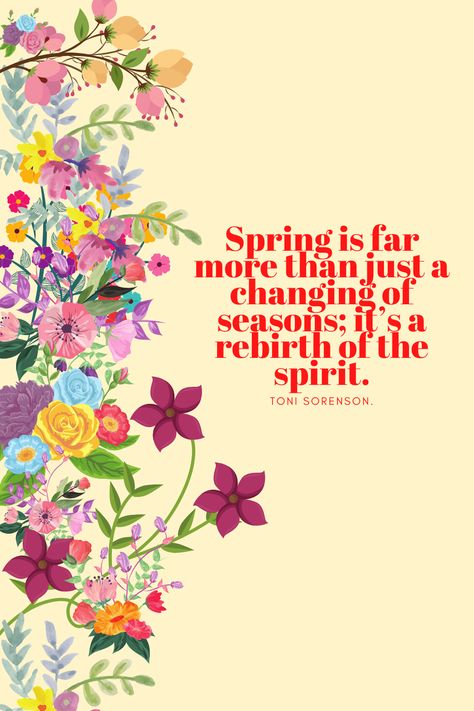 I Love Spring Quotes, Quotes About Spring And New Beginnings, Happy Spring Quotes Funny, Season Quotes Life, Spring Forward Quotes, Ready For Spring Quotes, Quotes On Spring, Spring Time Quotes, March Intentions