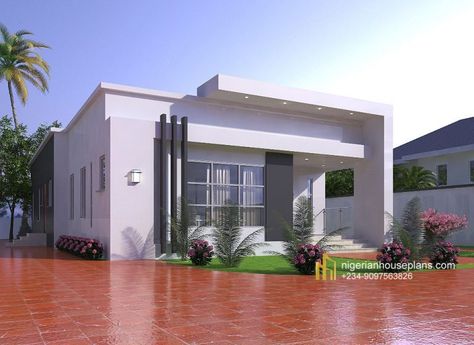 Nigerian House Plans, Residential Building Plan, Single Floor House Design, Small Modern House Plans, Bedroom Bungalow, 3 Bedroom Bungalow, Bungalow Floor Plans, Bungalow Style House Plans, Backyard House