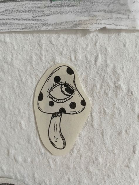 Mushroom With Eyes Tattoo, Eye Mushroom Tattoo, Tiny Mushroom Drawing, Mushroom With Eyes Drawing, Mushroom Eye Tattoo, Mushroom Eye Drawing, Mushroom Person Tattoo, Simple Mushroom Tattoo, Mushroom With Eyes