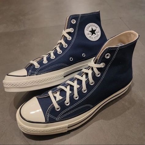 Navy Blue Chuck 70, Converse Chuck 70 Navy Blue, Converse Chuck 70 Blue, Navy Chuck 70, Navy Converse Outfit, Converse Shoes Blue, Blue Converse Shoes, Converse Chuck Taylor 70s, Chuck 70 Converse