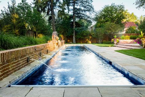 Lap Pools Backyard, Long Pool, Lap Pool Designs, Swimming Pool Design Ideas, Lap Pools, Elegant Backyard, Pool Design Ideas, Lap Swimming, Small Water Features