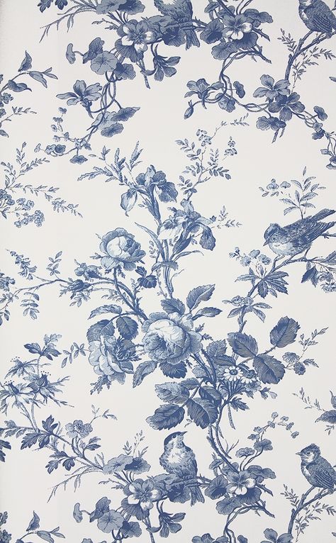 Blue Toile Wallpaper, Anthropologie Wallpaper, Wallpaper Thibaut, Brown Decoration, Blue And White Wallpaper, Toile Wallpaper, Toile Pattern, Floral Toile, Textil Design