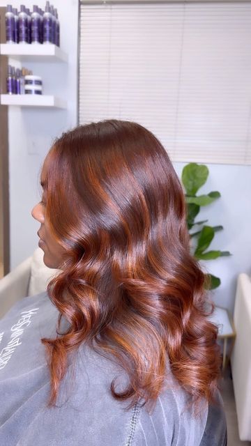 LEAH MARIE on Instagram: "Fall is in the Hair 🍁🍂🍃 Cowboy Copper with a twist 😍 . . . . #copper #copperhaircolor #haircolorist #haircolorspecialist #atlanta #atlantahairstylist #mariettahairsalon #beautybloggers #hairtransformation #haircare #hairstylist #hairgoals #copperbalayage #cowboycopperhair #hairsalons #silkpress #silkpressatlanta #copperhair #copperheads #ginger #gingerhair #hairstyle #hairstyleoftheday #hairideas" Cowboy Copper With Highlights, Copper Caramel Hair, Copper With Highlights, Cowgirl Copper Hair, Golden Copper Hair, Copper Hair With Highlights, Copper Brown Hair, Cowboy Copper, Melanin Skin