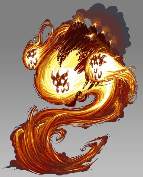 ArtStation - Eredan ITCG - Elementals (Wind, Water and Fire), Emmanuel Bouley Burning Background, Fire Elemental, Water And Fire, Non Human, Super Powers Art, Magic Design, Fantasy Beasts, 다크 판타지, Monster Concept Art