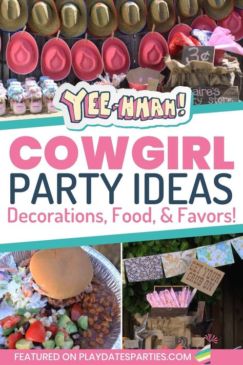 Cowboy Birthday Favors, Cowgirl Party Appetizers, Western Rodeo Birthday Party, Diy Western Birthday Decorations, Country Theme Food Ideas, Cowgirl Birthday Activities, Western Birthday Games, Cowboy Theme Party Decorations Diy, Horse Theme Birthday Party Games