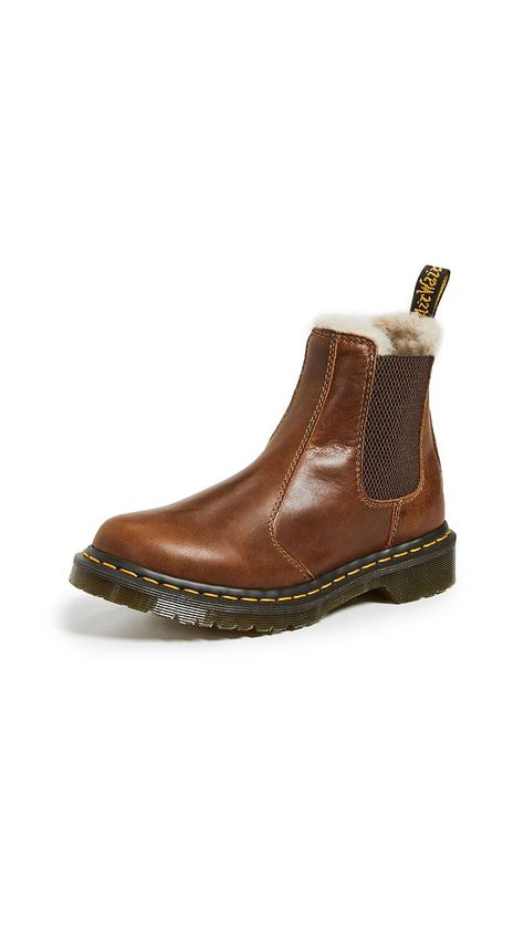 Dr. Martens Leonore Sherpa Chelsea Boots Dr Martens Leonore, Toddler Duck Boots, Basic Sandals, Best Winter Boots, White Canvas Shoes, All Black Shoes, Fashion Heels, Duck Boots, Goodyear Welt