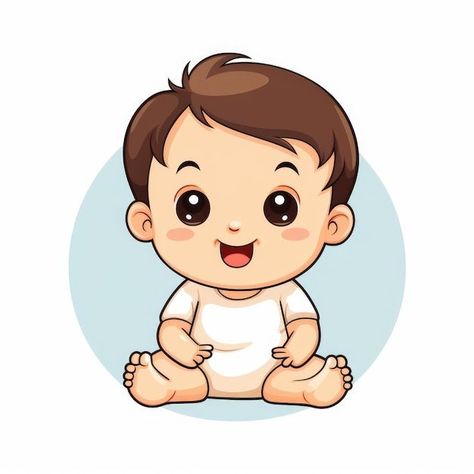 Baby Boy Cartoon Images, Baby Cartoon Images, Baby Graphic Design, Cute Baby Illustration, Cute Baby Drawing, Photo Bebe, Baby Vector