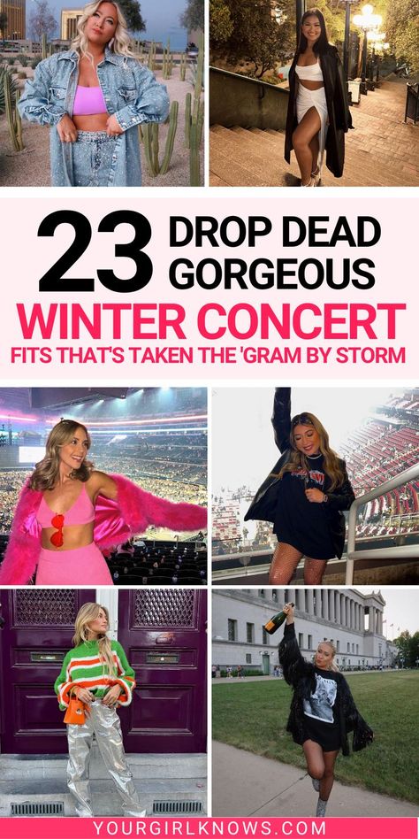 Brace yourselves, concert maniacs! Get ready to stand out in the crowd this chilly season with our fantastic selection of winter concert outfits that flawlessly blend warmth, comfort, and style. From layers to statement accessories, we've got your ticket to upgrade your winter wardrobe right here. Nyc Rave Outfit, Concert Outfit Electronic, Cold Music Festival Outfit, Concert Ready Outfits, Indoor Concert Outfit Ideas Winter, Winter Hip Hop Outfits, Drake Concert Outfit Ideas Winter, Rainy Outdoor Concert Outfit, Doc Martens Concert Outfit