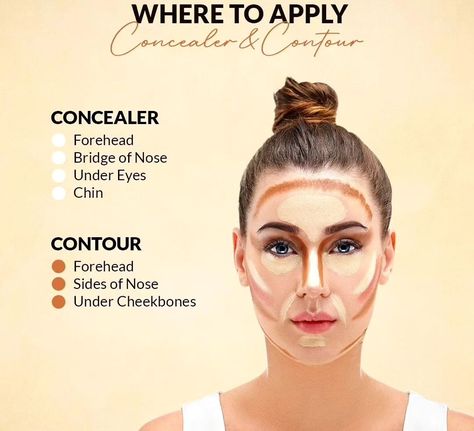 Where to apply concealer and contour 🥰 #makeup #makeuptutorial #makeupartist #makeuplover #concealer #contour #treanding #tricks #tips #hacks #beautycommunity #beautybloggers #aseya_salon What Is Concealer Used For, Concelear Makeup Best Placement, Conclear Makeup Placement, Concealer Tips How To Apply, Where To Put Concealer, Where To Apply Concealer, Concealer Placement, Concealer Hacks, Concealer Tips