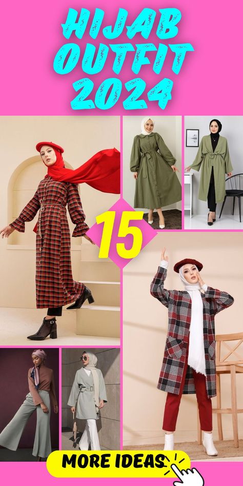 Prepare for the seasons ahead in 2024 with our stylish hijab outfit selection, perfect for winter, summer, and everything in between. Explore fashion ideas for autumn and winter, featuring chic trench coats and timeless formal attire. Our Muslim fashion collection offers a versatile range, from elegant midi dresses to casual school outfits. Embrace the Y2K and vintage trends, and express your individuality with our hijab outfits designed for the modern Muslim woman. Modest Fashion Ideas, Summer Casuals, Plaid Overcoat, Modern Fashion Outfits, Tunic Outfit, Modern Hijab, Stylish Hijab, Hijab Trends, Hijab Outfits