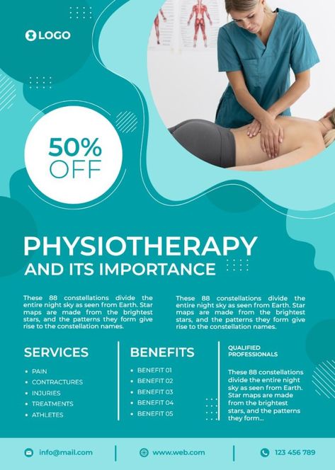 Abstract Monocolor Physiotherapy And Its Importance Poster Physiotherapy Pamphlets, Physiotherapy Clinic Name Idea, Physiotherapy Poster, Physiotherapy Exercises, Physiotherapy Clinic, Happy Birthday Best Friend, Feed Ig, Leaflet Design, Instagram Ideas Post