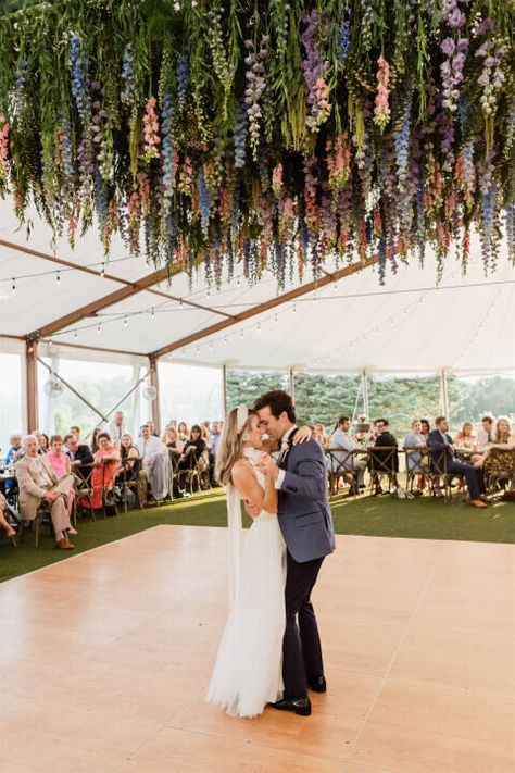 Flower Chandelier | Hanging Wedding Decorations | Ceiling Wedding Decor Hanging Flowers Wedding, Wedding Ceiling Decorations, Patterned Bridesmaid, Hanging Wedding Decorations, Flower Ceiling, Wedding Ceiling, Wedding View, Dance Floor Wedding, Wedding Chandelier