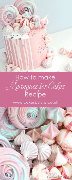 How to make Meringues to decorate your cakes! – Cakes by Lynz Meringue Kisses Cake, Birthday Cake With Meringue Decoration, Merangue Cake Decoration Birthday, Meringue Cake Decoration Ideas, Meringue Topped Cake, Meringue Kisses Cake Decoration, Meringue Icing Recipe, Meringue Decoration Ideas, Merangue Recipe Frosting