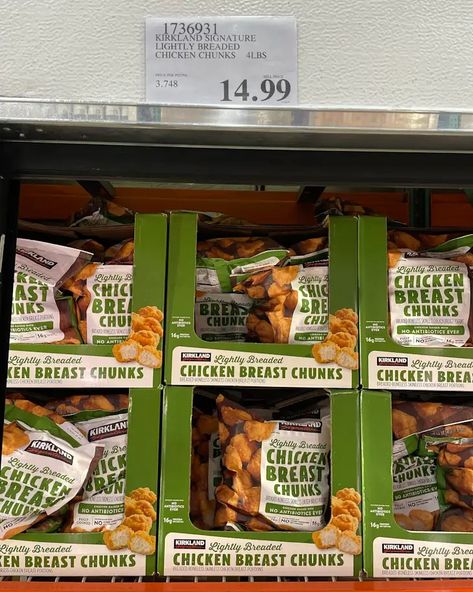 My Sister Takes Me to Costco Just for This $15 Freezer Find | The Kitchn Costco Chicken, Frozen Chicken Nuggets, Costco Shopping, Costco Finds, Classic Caesar Salad, Chicken Chunks, Breaded Chicken Breast, Organic Snacks, Chicken Caesar Salad