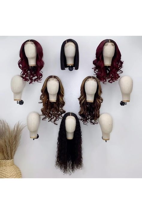 CHADWICK Mannequin Head Wall Mount, Hanging Wig Stand for Wigs, Hats and Glasses, Lash Mannequin Head, Hat Display Stand, Wig Holder for Multiple Wigs, Cowboy Hat Rack for Wall, Wig Storage Hanger Wig Mannequin Display, Wigs Storage Ideas, Lash Mannequin, Wig Closet, Wig Storage, Wig Holder, Cowboy Hat Rack, Head Display, Hair Bag