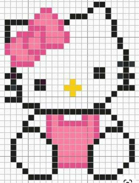 Cross Stitch Pattern, Stitch Pattern, Pixel Art, Hello Kitty, Cross Stitch, Kitty, Pattern, Pink, Art