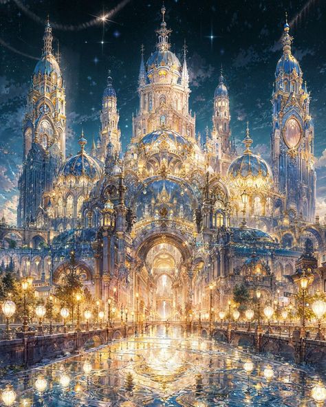 To To, Dreamy Artwork, Heaven Art, Fantasy House, Fantasy City, Fantasy Castle, Fantasy Setting, Fantasy Places, Beautiful Castles