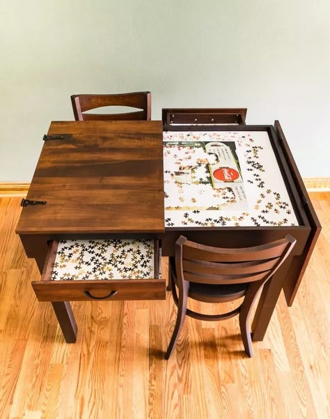 Puzzle Tables, Jigsaw Puzzle Table, Puzzle Storage, Puzzle Table, Pub Set, Modern Restaurant, Game Table, Restaurant Interior Design, Pub Table