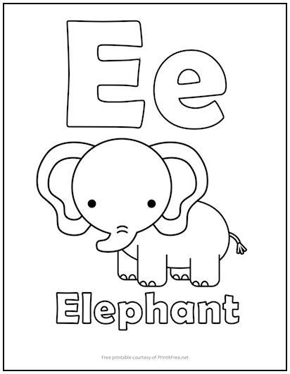 Alphabet letter coloring pages are perfect for toddlers, preschoolers, kindergartners, and first graders, to help reinforce letter recognition and writing skills. This one features the letter “E” and includes a picture of an elephant. Be sure to download and print the entire alphabet! E Is For Elephant Worksheet, Letter Colouring Pages, Letter E Toddler Crafts, Letter E Free Printables, Letter E Coloring Page Free Printable, Abc Coloring Pages Free Printable, E Is For, Letter E Worksheets Preschool, Letter E Crafts For Preschoolers