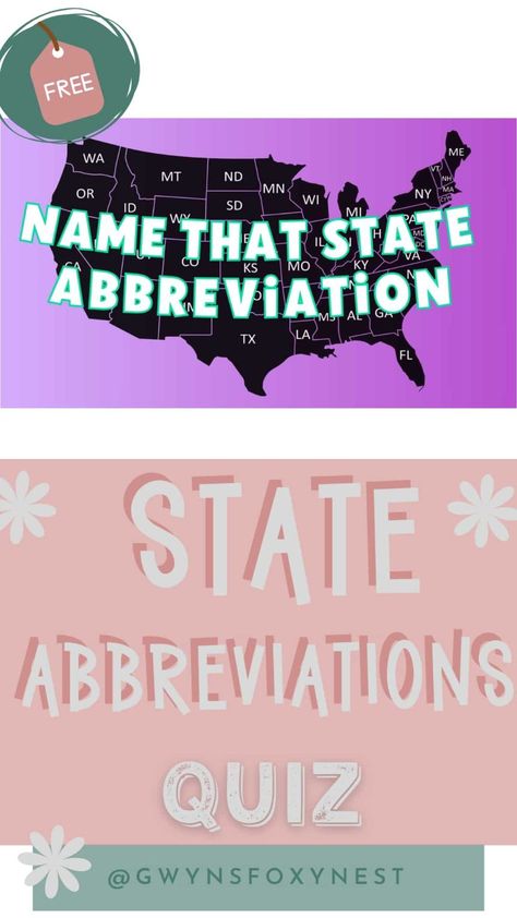 State Abbreviation Quiz United States Geography, Mnemonic Devices, State Abbreviations, Geography Quiz, Sending Mail, Knowledge Quiz, Word Wall Art, Online Quiz, Challenge Yourself