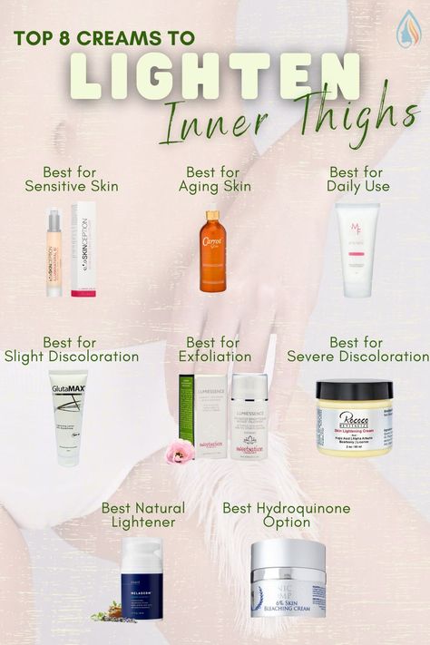 Here are the best skin lightening products that effectively fade and remove the appearance of dark skin and discoloration of the inner thighs and buttock regions. Inner Thigh Darkness, Best Skin Lightening Products, Skin Lightening Products, Best Skin Lightening Cream, Dark Inner Thighs, Lighten Skin Tone, Skin Lightener, Skin Lightening Cream, Bleaching Cream