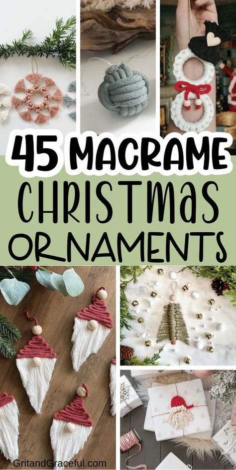 Hey there, I’ve handpicked some amazing super easy macrame Christmas ornament ideas that will add a cozy and festive touch to your holiday decor. They’re absolutely perfect for creating that cozy and welcoming vibe! And you know what? These ornaments aren’t just beautiful, they’re super stylish too! You can easily make and hang them on your tree this year. Macrame Tree Decorations, Diy Macrame Christmas Tree Ornament, Macrame Ornaments Christmas Diy, Macrame Holiday Ornaments, Macrame Christmas Ornaments Patterns, Wooden Bead Garland Decor Ideas Christmas, Macrame Christmas Knomes, Macrame Xmas Decorations Tutorial, Scrap Macrame Cord Projects