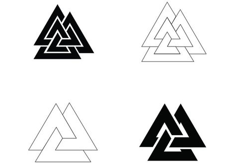 Symbol Vector 4 Simple Valknut Designs Valknut Tattoo, Vikings Tattoo, Dibujos Tattoo, Triangle Tattoos, Norse Symbols, Sibling Tattoos, Norse Tattoo, Geniale Tattoos, Arm Band Tattoo