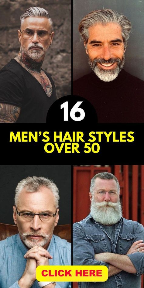 Men's gray hair is a symbol of wisdom and experience, and men's hair styles over 50 celebrate this unique phase of life. Whether you prefer short, medium, or long styles, there's a haircut that complements your gray locks, enhancing your overall appearance and charisma. Classic Men Hairstyle, Mens Gray Hairstyles, Men Haircut Long On Top, Mens Fade Haircut Medium, Older Mens Long Hairstyles, Mens Haircut Long On Top, Short Beard Styles, Older Men Haircuts, Classic Mens Hairstyles