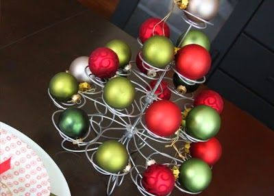 Housewife Eclectic: 10 Creative Ornament Displays Ornaments Simple, Display Ornaments, Ornament Stand, Ornaments Tree, Cupcake Stands, Cupcake Holder, Ornament Display, Ornament Tree, Christmas Time Is Here