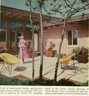 Gardening from the 1960s...a little nostalgia Mid Century Backyard, Mid Century Room, Better Homes And Gardens Magazine, Mid Century Eclectic, Mid Century Chic, Vintage Patio, Palm Springs Style, Backyard Entertaining, Mid Century Modern Living