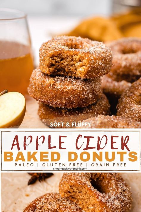 Gluten Free Dairy Free Apple Cider Donut Recipe, Gluten Free Cider Donut Recipe, Gf Apple Cider Donuts Recipe, Keto Apple Cider Donuts Recipe, Paleo Apple Cider Donuts Recipe, Healthy Apple Cider Donuts Recipe, Paleo Donuts Baked, Gluten Free Apple Cider Donut Recipe, September Recipes