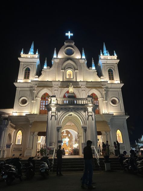 Famous church of North Goa Goa Snaps Night, Goa Images, Goa Snaps, Goa Church, Goa Aesthetic, Goa Beach, Goa Travel, North Goa, Church Images