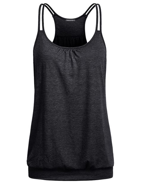 Best Tank Tops, Spaghetti Strap Tank Top, Black Camis, Workout Tank Top, Tunic Tank Tops, Athleisure Outfits, Womens Workout Outfits, Ribbed Tank Tops, Casual Tank Tops