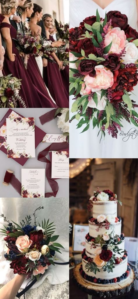 Burgundy Wedding Theme, Best Wedding Colors, Weddings By Color, Wedding Theme Colors, Future Wedding Plans, Burgundy Wedding, Wedding Color, Red Wedding, Wedding Color Schemes