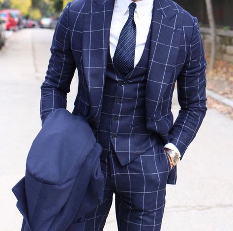 British Style — Windowpane Suit by @tomaslasoargos Mens Formal Outfits, Men's Tuxedo Wedding, Gentleman Mode, Windowpane Suit, Gentleman's Club, Male Dress, Costume Bleu, Blue Suit Men, Formal Tuxedo