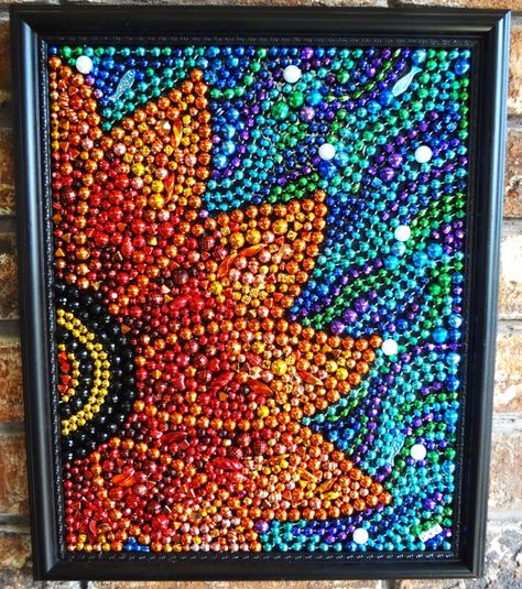 Most Beautiful Floral Mosaic Designs of All Time | Mozaico Blog Mosaic Collage, L'art Du Vitrail, Mosaic Tray, Flower Orange, Art Perle, Mosaic Stained, Floral Mosaic, Garden Life, Mardi Gras Beads