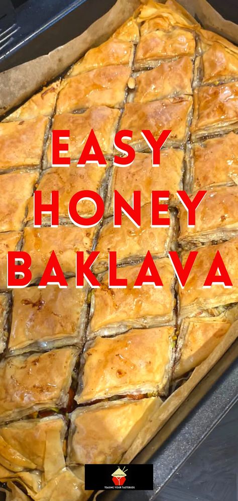 Pistachio Baklava Recipe, Honey Baklava, Best Baklava Recipe, Baklava Recipe Easy, Phyllo Recipes, Phyllo Pastry, Pastries Recipes Dessert, Pistachio Baklava, Baklava Recipe