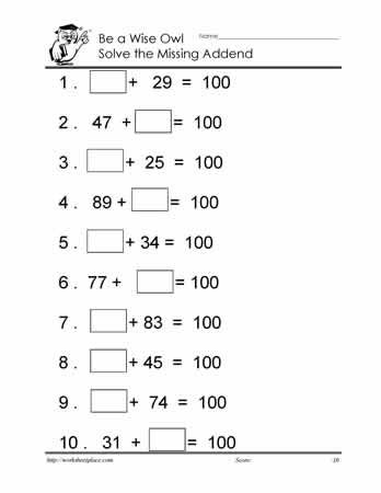 Missing Addends to 100 Worksheet Grade 3 Math, Math Sites, Ks1 Maths, Missing Addends, Missing Addend, Subtraction Strategies, First Grade Math Worksheets, 4th Grade Math Worksheets, Money Math