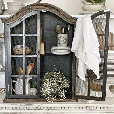 O HOLY NIGHT | Shop Sales Events Antique Farmhouse Wall Curio Cabinet, Farmhouse Floor Lamps, Farmhouse Flooring, Cabinet Wood, Shabby Chic Farmhouse, Ski Lodge, Dark Wall, Chic Farmhouse, Curio Cabinet