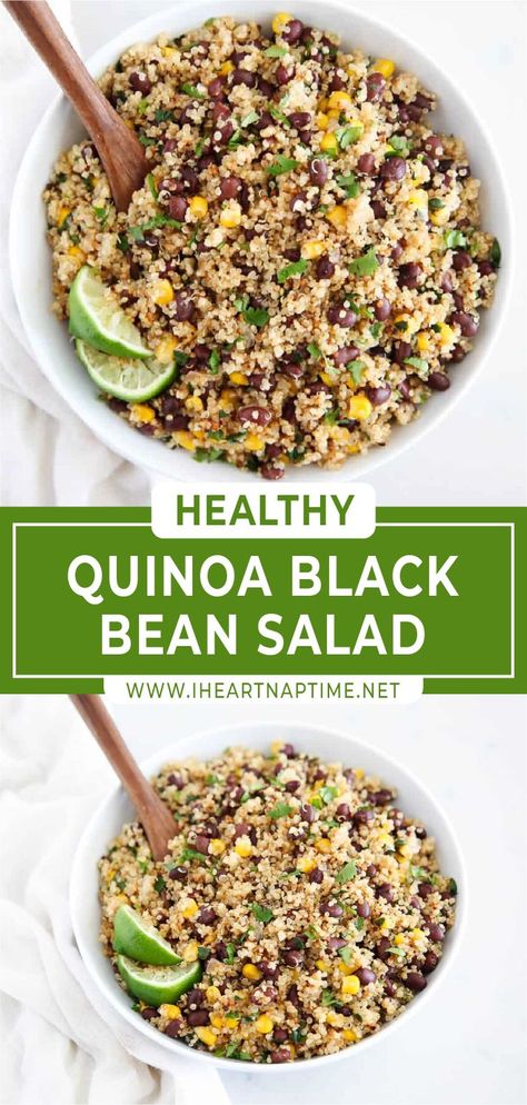 Best Quinoa Salad Recipes, Black Bean Quinoa Salad, Bean Quinoa Salad, Great Vegetarian Meals, Corn And Black Bean, Healthy Corn, Black Bean Salad Recipe, Salad Quinoa, Quinoa Salat