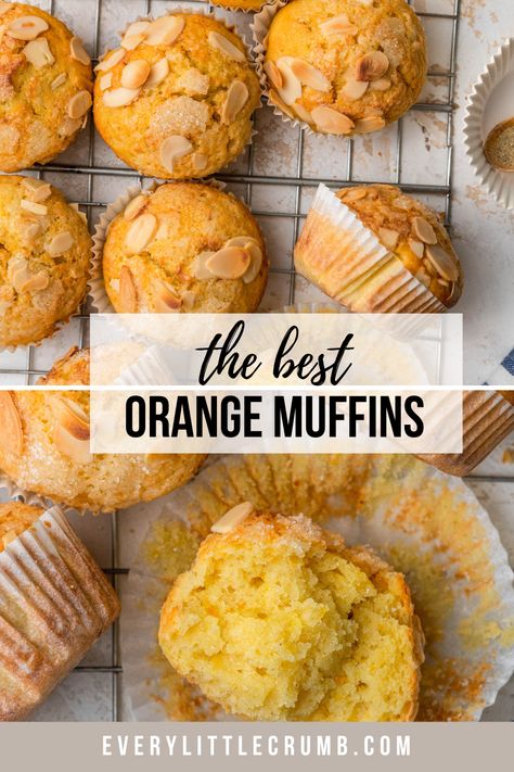 Orange Almond Muffins, Cardamom Muffins, Orange Muffin Recipe, Orange Cardamom, Crumb Recipe, Pulp Recipe, Almond Flour Muffins, Almond Muffins, Orange Muffins