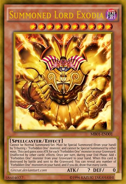 Summoned Lord Exodia by grezar.deviantart.com on @DeviantArt Custom Yugioh Cards, Yugioh Collection, Yugioh Monsters, Monster Cards, Collectible Trading Cards, Yugioh Cards, Collectible Cards, Yu Gi Oh, Trading Cards Game