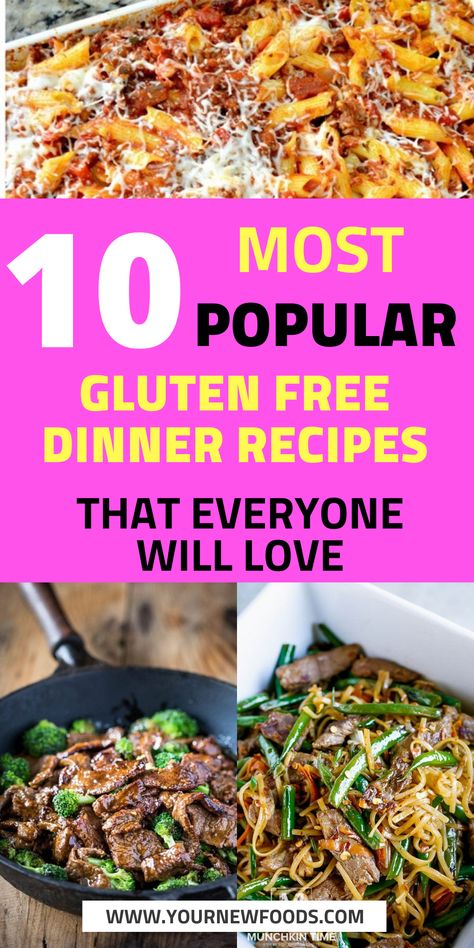 10 Most popular Gluten-free dinner recipes and meals. These family-friendly meals are not restrictive, bland, or boring even though they are gluten-free. With these recipes, you will enjoy gluten-free dinner recipes that are packed full of flavour. Make them at home whether you are hosting a party, watching the Super Bowl, or entertaining. Why not make these Gluten free dinner recipes when having a BBQ, they are also perfect for family meals, holidays & all year round. Which is your favorite? Gluten Free Dairy Free Dinner Recipes For Family, Best Gluten Free Meals Dinners, No Gluten Dinner Recipes, Gluten Free Non Gmo Recipes, Easy Gf Meals For Dinner, Easy Weeknight Gluten Free Dinners, Recipes For Gluten Free Meals, Easy Gluten Free Dinner Ideas For Family, Gluten Friendly Recipes