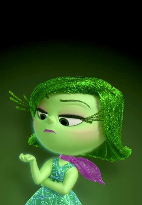 Inside Out Characters Disgust, Joy Aesthetic Inside Out, Disgust From Inside Out, Disgust Inside Out Wallpaper, Disgust Aesthetic, Disgust Inside Out Icon, Disgust Wallpaper, Disgust Emotion, Disgust Inside Out