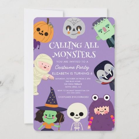 $2.06 | Calling all monster Halloween Birthday party - ghost, children, kids, spooktacular, trick or treat, costume party, birthday party, birthday, little boo, calling all monster Halloween Theme Kids Birthday Party, Fourth Birthday Halloween Theme, 5th Halloween Birthday Party, Halloween Themed 3rd Birthday Party, Ghost Birthday Party For Kids, 5th Birthday Halloween Party, Halloween Birthday One Year Old, Monster Bday Party Ideas, Halloween Themed Birthday Party For Kids