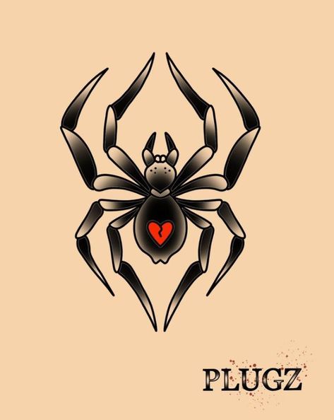 Flash Tattoo Spider, Reaper Flash Tattoo, American Trad Spider Tattoo, American Traditional Spiderman Tattoo, Spider Flash Art, Small Shaded Tattoos Simple, Traditional Tattoo Shading, Contrast Tattoo Negative Space, American Traditional Black Widow Tattoo